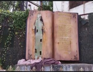 छत्तीसगढ़ मइया के मूर्ति तोड़े गा घलो बवाल, रायपुर मं लोगन करिन विरोध