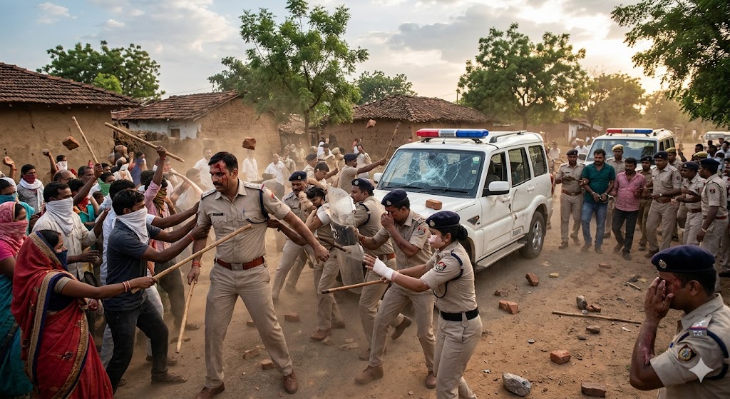 शराब तस्कर मन ला धरे गे पुलिस ऊपर हमला, टीआई सहित कतको जवान घायल