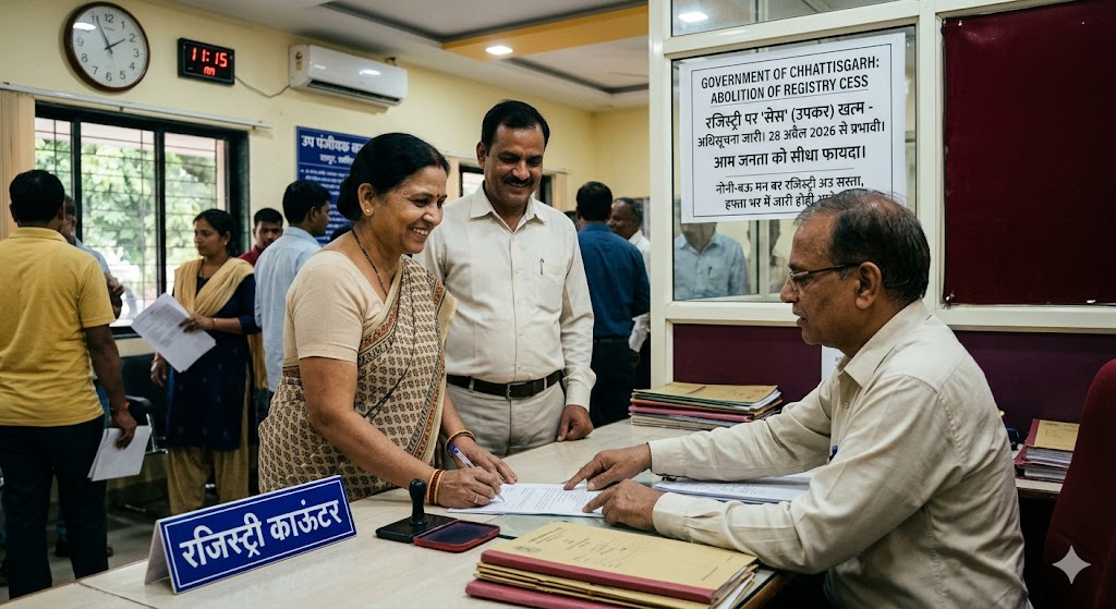 रजिस्ट्री सस्ता होय के खुसखबरी; सेस खत्म करे के सरकारी चिट्ठी आज होही जारी, जनता ला मिलही बड़का फायदा