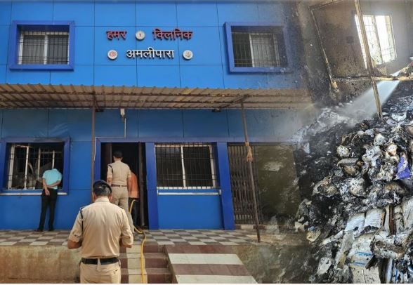 ‘हमर क्लिनिक’ भवन में अचानक लगिस आगी, कतको दस्तावेज जर के राख, बिना बिजली कनेक्शन के हादसा ह खड़े करिस सवाल