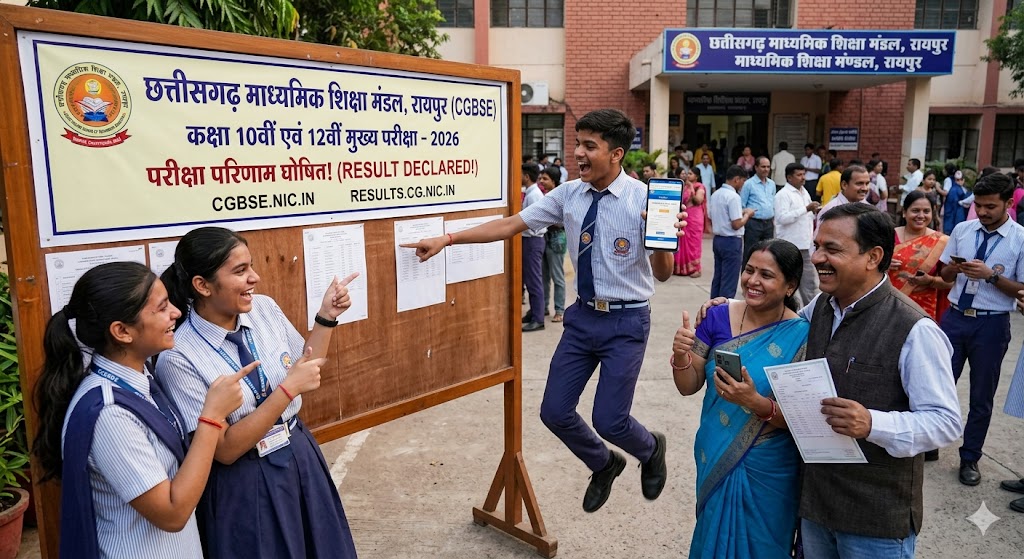 CGBSE Result 2026 : छत्तीसगढ़ बोर्ड 10वीं-12वीं के नतीजा आज, दोपहर 2:30 बजे आही रिजल्ट