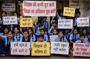 सरकारी स्कूल मन के बदहाली खिलाफ Gen-Alpha लइका मन खोलिन मोर्चा, मास्टर अउ सुविधा बर तालाबंदी-प्रदर्शन