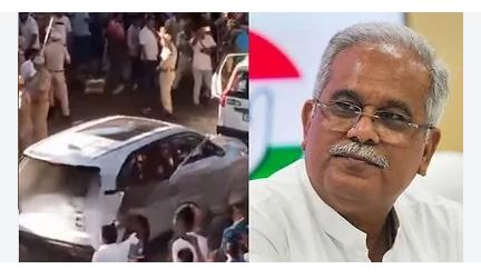 असम मं भूपेश बघेल-गौरव गोगोई के काफिला ऊपर पथराव, कई गाड़ी के कांच टूटिस