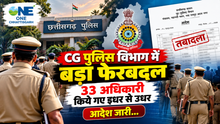 CG Police Transfer: छत्तीसगढ़ पुलिस विभाग म बड़े फेरबदल, ASP-DSP स्तर के 33 अफसर मन के तबादला, आदेश जारी…